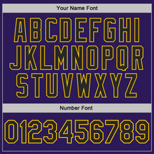 Load image into Gallery viewer, Custom Purple Black Pinstripe-Yellow Performance Polo Shirt