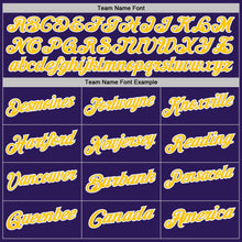 Load image into Gallery viewer, Custom Purple White Pinstripe-Yellow Performance Polo Shirt