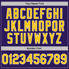 Load image into Gallery viewer, Custom Purple White Pinstripe-Yellow Performance Polo Shirt