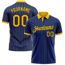 Charger l'image dans la galerie, Custom Royal Yellow Pinstripe-Black Performance Polo Shirt