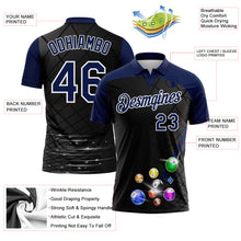 Load image into Gallery viewer, Custom Black Navy-White Billiard Balls Performance Polo Shirt