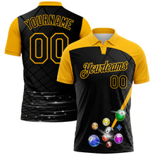 Charger l'image dans la galerie, Custom Black-Gold Billiard Balls Performance Polo Shirt