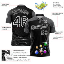Загрузить изображение в средство просмотра галереи, Custom Black Steel Gray-White Billiard Balls Performance Polo Shirt