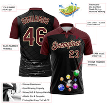 Загрузить изображение в средство просмотра галереи, Custom Black Crimson-Cream Billiard Balls Performance Polo Shirt