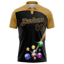 Load image into Gallery viewer, Custom Black-Old Gold Billiard Balls Performance Polo Shirt
