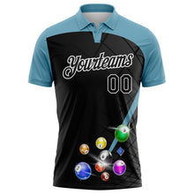 Загрузить изображение в средство просмотра галереи, Custom Black Shadow Blue-White Billiard Balls Performance Polo Shirt