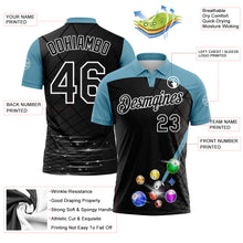 Загрузить изображение в средство просмотра галереи, Custom Black Shadow Blue-White Billiard Balls Performance Polo Shirt