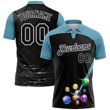 Загрузить изображение в средство просмотра галереи, Custom Black Shadow Blue-White Billiard Balls Performance Polo Shirt