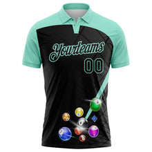 Загрузить изображение в средство просмотра галереи, Custom Black-Ice Blue Billiard Balls Performance Polo Shirt