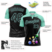 Загрузить изображение в средство просмотра галереи, Custom Black-Ice Blue Billiard Balls Performance Polo Shirt