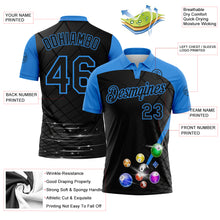 Load image into Gallery viewer, Custom Black-Powder Blue Billiard Balls Performance Polo Shirt