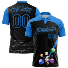 Load image into Gallery viewer, Custom Black-Powder Blue Billiard Balls Performance Polo Shirt