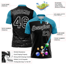 Load image into Gallery viewer, Custom Black Panther Blue-White Billiard Balls Performance Polo Shirt