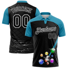Load image into Gallery viewer, Custom Black Panther Blue-White Billiard Balls Performance Polo Shirt