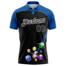 Laden Sie das Bild in den Galerie-Viewer, Custom Black Thunder Blue-White Billiard Balls Performance Polo Shirt