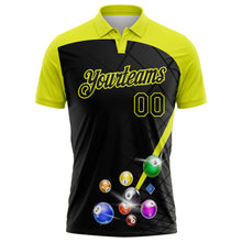 Load image into Gallery viewer, Custom Black-Neon Yellow Billiard Balls Performance Polo Shirt