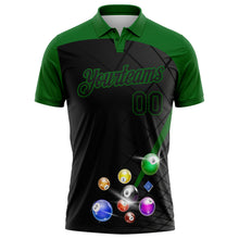 Laden Sie das Bild in den Galerie-Viewer, Custom Black-Grass Green Billiard Balls Performance Polo Shirt