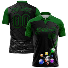 Laden Sie das Bild in den Galerie-Viewer, Custom Black-Grass Green Billiard Balls Performance Polo Shirt