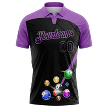 Charger l'image dans la galerie, Custom Black-Medium Purple Billiard Balls Performance Polo Shirt