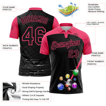 Laden Sie das Bild in den Galerie-Viewer, Custom Black-Neon Pink Billiard Balls Performance Polo Shirt