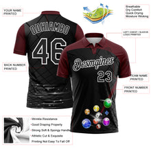 Laden Sie das Bild in den Galerie-Viewer, Custom Black Maroon-White Billiard Balls Performance Polo Shirt