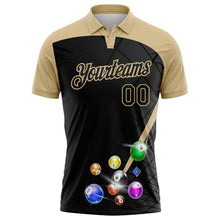 Laden Sie das Bild in den Galerie-Viewer, Custom Black-Vegas Gold Billiard Balls Performance Polo Shirt