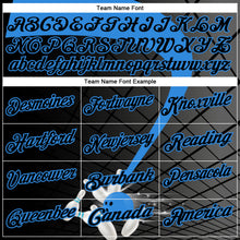 Load image into Gallery viewer, Custom Black-Powder Blue Bowling Geometric Grid Performance Polo Shirt