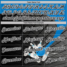 Laden Sie das Bild in den Galerie-Viewer, Custom Black Thunder Blue-White Bowling Geometric Grid Performance Polo Shirt