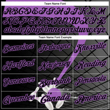 Laden Sie das Bild in den Galerie-Viewer, Custom Black-Medium Purple Bowling Geometric Grid Performance Polo Shirt