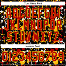 Загрузить изображение в средство просмотра галереи, Custom Graffiti Pattern Red Black Gold-White Vibrant Multi-Color Abstract Splatter Performance Polo Shirt