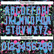 Charger l'image dans la galerie, Custom Graffiti Pattern Sky Blue Black Pink-Pea Green Vibrant Multi-Color Abstract Splatter Performance Polo Shirt