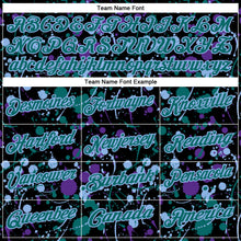 Load image into Gallery viewer, Custom Graffiti Pattern Teal Black Purple-Light Blue Vibrant Multi-Color Abstract Splatter Performance Polo Shirt
