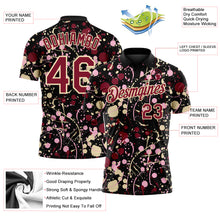 Загрузить изображение в средство просмотра галереи, Custom Graffiti Pattern Crimson Black Cream-Light Pink Vibrant Multi-Color Abstract Splatter Performance Polo Shirt