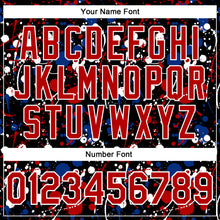 Загрузить изображение в средство просмотра галереи, Custom Graffiti Pattern Red Black Royal-White Vibrant Multi-Color Abstract Splatter Performance Polo Shirt