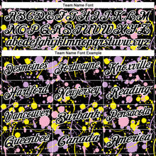 Load image into Gallery viewer, Custom Graffiti Pattern Black Light Pink Light Purple Light Yellow-White Vibrant Multi-Color Abstract Splatter Performance Polo Shirt