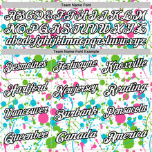 Load image into Gallery viewer, Custom Graffiti Pattern White Pink Aurora Green Lakes Blue-Black Vibrant Multi-Color Abstract Splatter Performance Polo Shirt