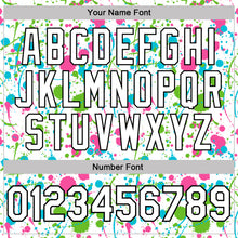 Load image into Gallery viewer, Custom Graffiti Pattern White Pink Aurora Green Lakes Blue-Black Vibrant Multi-Color Abstract Splatter Performance Polo Shirt