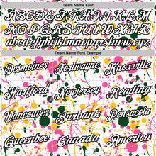 Load image into Gallery viewer, Custom Graffiti Pattern White Green Pink Yellow-Black Vibrant Multi-Color Abstract Splatter Performance Polo Shirt