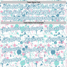 Charger l'image dans la galerie, Custom Graffiti Pattern White Shadow Blue Ice Blue-Light Pink Vibrant Multi-Color Abstract Splatter Performance Polo Shirt