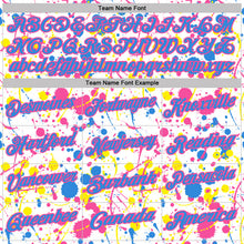 Charger l'image dans la galerie, Custom Graffiti Pattern Powder Blue White Pink-Light Yellow Vibrant Multi-Color Abstract Splatter Performance Polo Shirt
