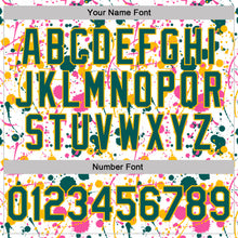 Laden Sie das Bild in den Galerie-Viewer, Custom Graffiti Pattern Midnight Green White Pink-Gold Vibrant Multi-Color Abstract Splatter Performance Polo Shirt