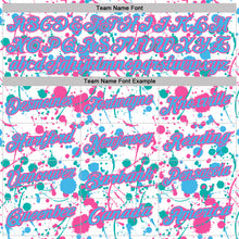 Laden Sie das Bild in den Galerie-Viewer, Custom Graffiti Pattern Sky Blue White Pink-Aqua Vibrant Multi-Color Abstract Splatter Performance Polo Shirt