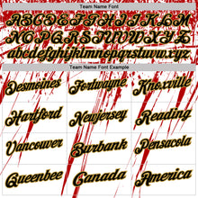 Charger l'image dans la galerie, Custom White Black Red-Old Gold Distressed Scratch Brush Stroke Performance Polo Shirt