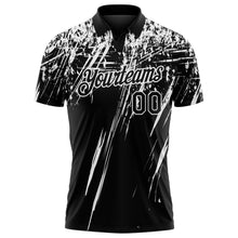 Load image into Gallery viewer, Custom Black-White Distressed Scratch Brush Stroke Performance Polo Shirt