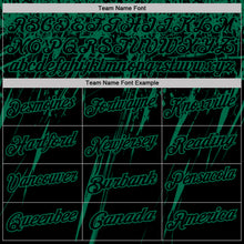 Load image into Gallery viewer, Custom Black-Kelly Green Distressed Scratch Brush Stroke Performance Polo Shirt