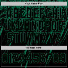 Load image into Gallery viewer, Custom Black-Kelly Green Distressed Scratch Brush Stroke Performance Polo Shirt