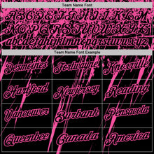 Загрузить изображение в средство просмотра галереи, Custom Black-Pink Distressed Scratch Brush Stroke Performance Polo Shirt