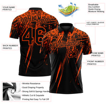 Load image into Gallery viewer, Custom Black-Orange Distressed Scratch Brush Stroke Performance Polo Shirt