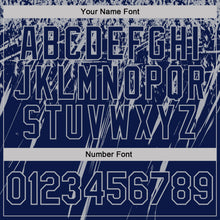 Laden Sie das Bild in den Galerie-Viewer, Custom Navy-Gray Distressed Scratch Brush Stroke Performance Polo Shirt