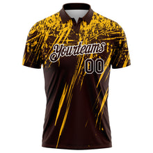 Load image into Gallery viewer, Custom Brown Gold-White Distressed Scratch Brush Stroke Performance Polo Shirt